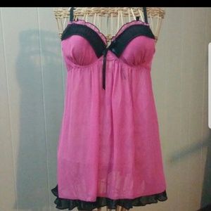 Pink and black Chemise